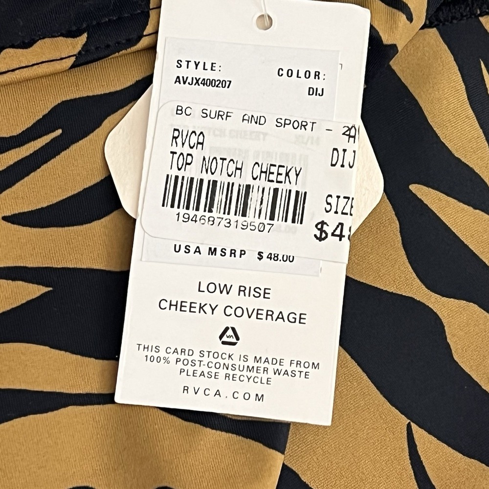 RVCA Top Notch Cheeky Bikini Bottom Low Rise Size XL - Picture 7 of 11